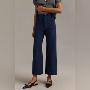 Maeve x Anthropologie the Colette Brushed Knit Crop Wide Leg Pants